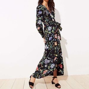 Loft Vine Maxi Wrap Dress